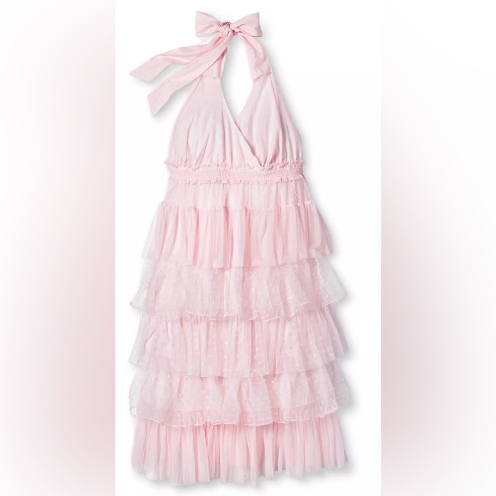 Isabelle halter tiered dress